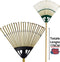 Synx Tools Gazonhark Bamboe met Steel Bladhark - Tuinruimer - Bodembewerkers - Harken/hark - Gazon 460x330 mm - Incl. Steel 140 cm