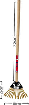 Synx Tools Gazonhark Bamboehark mini - Bladhark - Bodembewerkers - Harken - Gazon 180x220mm mm - Incl. Steel 75 cm
