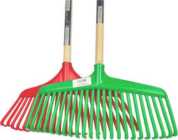 Synx Tools Gazonhark bladhark 23 Tanden Hark - Harken - Grashark- Gazon - Kunststof blauw/groen -Met steel 120cm