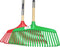 Synx Tools Gazonhark bladhark 23 Tanden Hark - Harken - Grashark- Gazon - Kunststof blauw/groen -Met steel 120cm