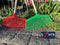 Synx Tools Gazonhark bladhark 23 Tanden Hark - Harken - Grashark- Gazon - Kunststof blauw/groen -Met steel 120cm