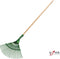 Synx Tools Gazonhark Groen Bladhark met steel - Tuinruimer - 22 tanden | Groen - Verzinkt - Harken / hark met Houten steel 150 cm