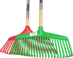 Synx Tools Gazonhark Met steel 150cm bladhark - Tuinruimer - Harken - 23 Tanden - Grashark- Gazon - Kunststof Blauw/Groen/Rood - Hark