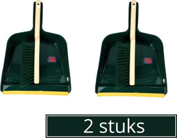 Synx Tools Handveger en blik Groen lipje - 2 Stuks - Stoffer en Blik - Bezem - Schoonmaakartikelen - bezem buiten- veger en blik