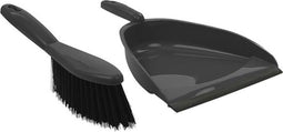 Synx Tools Handveger met blik Rubberen Haren - Stoffer en blik - Grijs - Kunststof - veger en blik - Schoonmaakartikelen