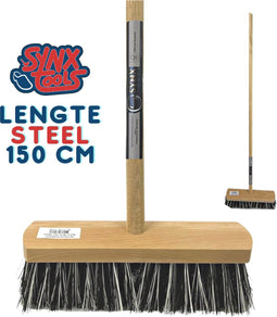 Synx Tools Harde Bezem Old Dutchie - Tuinbezem - Milieuvriendelijke bezem - Old Dutchie Model - Straatbezem - Bezems - Besem Veger - Buiten Bezem met steel 150 cm - Schoonmaakartikelen - Schrobborstels