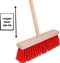 Synx Tools Harde Tuinbezem Nylon - 30 cm - Straatbezem - Bezem rood - Besem Veger - Buiten Bezem met steel 120 cm - Schoonmaakartikelen - Schrobborstels