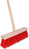 Synx Tools Harde Tuinbezem Nylon - 30 cm - Straatbezem - Bezem rood - Besem Veger - Buiten Bezem met steel 120 cm - Schoonmaakartikelen - Schrobborstels