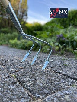 Synx Tools hark - Cultivator - 3 tanden - Verzinkt - Bodembewerkers - Harken - Tuingereedschap / Grondwoelers - Incl. Steel 150cm