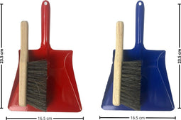 Synx Tools kinder stoffer en blik set van 2 - Handveger en blik - Metaal - Blauw en Rood - kinderbezem - stoffer en blik kinderen - bezems