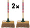 Synx Tools Kinderbezem Cocos set van 2 - Bezems - Buitenspeelgoed / Speelgoed incl. Steel 57cm - tuinierspeelgoed - Schepjes - Kinderen - Totale lengte 86 cm