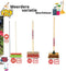 Synx Tools Kinderbezem Cocos set van 2 - Bezems - Buitenspeelgoed / Speelgoed incl. Steel 57cm - tuinierspeelgoed - Schepjes - Kinderen - Totale lengte 86 cm