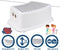 Synx Tools Kinderkrukje / Opstapje Wit Grijs - Keuken/badkamer krukjes/opstapjes - voor kinderen - Toilettrainer - Opstapkrukje WC - Toiletkrukje - Max 60KG