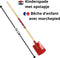 Synx Tools Kinderspade met opstapje Rood - Kinderspade - schepjes - Bats / Spade - Buitenspeelgoed - Tuinierspeelgoed - Zandbakspeelgoed - Speelgoed - Schopje - Kinderen - Totale lengte 73cm
