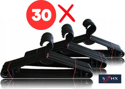 Synx Tools Kledinghangers kleerhangers - Zwart - 30 Stuks -broekhanger - Hanger - Ophangers - Roklat - Multi Pack - Kapstokken