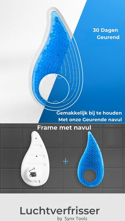 Synx Tools Luchtverfrisser Luchtverfrissers - Frame Met Tape - Mint Geur - Fresh Drop - met Schroefgaten - luchtverfrisser toilet automatisch - 30 dagen Mint geurend