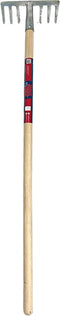 Synx Tools Mini Tuinhark 8 tanden - verzinkt mini Hark - Harken - Bladharken - Bodembewerkers - Onkruidverwijderaar - Tuinartikelen - Compleet Incl. 75cm steel