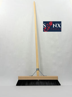 Synx Tools Paardenhaar 40 Zaalveger/Kamerveger - Zachte bezem - Bezemsteel - Veger schoonmaken - Bezems Binnen/zacht met Steel 160 cm