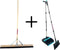 Synx Tools paardenhaar 80 cm & Stoffer en blik set van 2 - paardenhaar /kamerveger - bezemsteel 150 cm - stoffer en blik Verstelbaar steel tot 121 cm