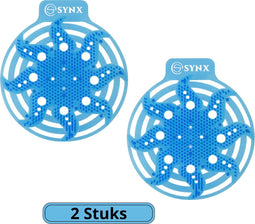Synx Tools Powerscreen UrinoirMatje 2 stuks - luchtverfrisser toilet - urinoirmatten - 30 dagen Geur - Urinal Screen - Wave met 30 dagen Geur - Anti spat mat WC - Toilet Mat - Blauw - Frisse Geur - Anti Splash Mat - Wc Rooster - Urinoirrooster