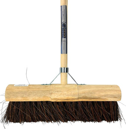 Synx Tools Prof Gemeente Bezem 45 cm incl. Steel 150 cm - Straatbezem / Stadsbezem - Harde natuurvezels - veger - Bezems buitenbezem - Tuinbezem -