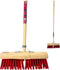 Synx Tools Prof Gemeente Bezem Nylon 45 cm - Wegenbouwbezem - Straatbezem - Stadsbezem - Harde natuurvezels - veger - Bezems buitenbezem - Tuinbezem - incl. Steel 150 cm