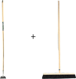 Synx Tools rechte schoffel 16cm + Colombo bezem 30cm - Schoffel - 170cm staal met hilt