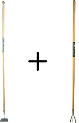 Synx Tools Rechte Schoffel 18cm met Steel 160cm + Tuinkrabber 3 Tanden met Steel 150cm - Tuinkrabber - Rechte Schoffel 18cm
