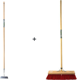Synx Tools Rechte Schoffel Met 160cm Steel en Nylon Straatbezem 40cm - Buitenbezem - Schoffel - Met steel 160cm
