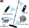 Synx Tools Rubberen bezem met steel 120 cm 2 in 1 - kappersbezem - Bezem met Verstelbare Steel - Verstelbare Steel (tot 120 cm) - Ingebouwde vloertrekker - rubberen bezem met steel