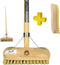 Synx Tools Schrobbezem Fiber Luiwagen + Werkhandborstel Fiber Set - Multipack set - Schrobber - Schoonmaakbezem - Schrobborstels - Incl. Steel 150 cm