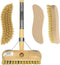 Synx Tools Schrobbezem Fiber Luiwagen + Werkhandborstel Fiber Set - Multipack set - Schrobber - Schoonmaakbezem - Schrobborstels - Incl. Steel 150 cm