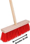 Synx Tools Set 2x van Buitenbezem Rood - Tuinartikelen - Tuinsetjes - Veger - Straatbezem / Stadsbezem - Tuinbezem steel 120/ 28cm breed - Schoonmaakartikelen - Bezemsteel - Buiten bezem met steel