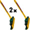Synx Tools Set van 2 stuks Klauwbezem 28cm - Bezems - bezemhouder - bezem buiten - straatbezem - krallenbezem - Telescopische steel 70 - 140cm