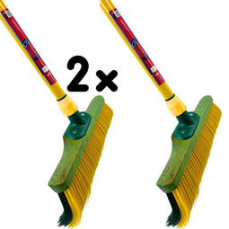 Synx Tools Set van 2 stuks Klauwbezem 35cm - Bezems - bezemhouder - bezem buiten - straatbezem - krallenbezem - Telescopische steel 70 - 140cm