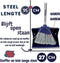 Synx Tools Stadsbezem Steel 120cm & Stoffer en Blik met lange steel 95cm - Harde natuurvezels - Straatbezem - Hotel Stoffer Blik set - sluitend model