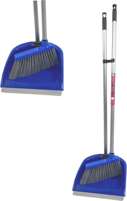 Synx Tools Stoffer en Blik met lange steel Bluemotion - 80 cm - Stofblik en veger - binnenbezem - Blauw - Schoonmaak artikelen - Bezems / Veger en blik- Bodembewerkers - Bezem - Stelen 80cm