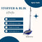 Synx Tools Stoffer en Blik met lange steel Bluemotion - 80 cm - Stofblik en veger - binnenbezem - Blauw - Schoonmaak artikelen - Bezems / Veger en blik- Bodembewerkers - Bezem - Stelen 80cm