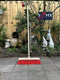 Synx Tools Straatbezem Nylon Rood 50cm - Bezems - Veger - Stadsbezem - Bezem - Buitenbezem - Tuinartikelen - Bezem met steel 160cm - Buiten bezem - veger - Schoonmaken