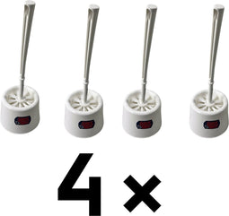 Synx Tools Toiletborstel Wit set van 4 stuks - Toiletborstels - toiletrolhouder - toiletborstel met houder - toiletborstelhouder - 100% Gerecycled