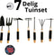 Synx Tools Tuingereedschap Set 7 delig -TuingereedschapSet - Schep Hand - Mini schoffel met klauwen - Harkje tuinier - Handgereedschap - Moestuin benodigheden
