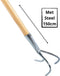 Synx Tools Tuinkrabber 3 tanden -Cultivator - Verzinkt - Hark - Harken - Tuinsetjes - Tuingereedschap - Met Steel 150cm