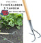 Synx Tools Tuinkrabber 3 tanden -Cultivator - Verzinkt - Hark - Harken - Tuinsetjes - Tuingereedschap - Met Steel 150cm