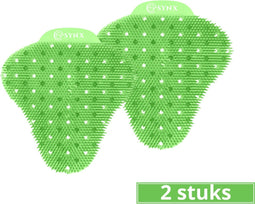 Synx Tools Urinoirmatje 2 Stuks Groen Appel geur- urinoirmatten - luchtverfrisser - 60 dagen geurend - rooster - Urine Mat - Urinematje - Urinoirmat - Anti Splash Mat - Wc Rooster - Urinoirrooster