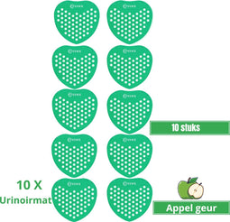 Synx Tools Urinoirmatje met Appel Geur - Urinoirmatten - luchtverfrisser - 10 stuks voordeelverpakking - Anti spat mat WC - Toilet Mat - Groen - Frisse Geur - Anti Splash Mat - Urine Mat - Wc Rooster - Urinoirrooster