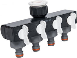 Synx Tools Waterverdeler Slangkoppeling 4 kraanaansluiting - Waterverdeler 4 Wegstuk - Bewatering tuin
