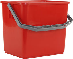 Synx Tools Werkwagen Emmer Rood - Mopwagen - Schoonmaak / Schoonmaakartikelen - Rolemmers - 6 Liter