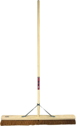 Synx Tools Zaalveger binnen bezem kokos Zachte Bezem - Kokosvezel - 90 cm - Binnenbezem Compleet met steel 160cm - Cocosharen - Extra breed - Schoonmaken