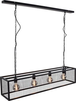 Urban Interiors Frame Gaas Hanglamp 4 lichts Zwart - Metalen frame - 120x25x145