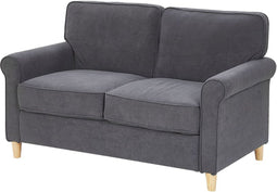RONNEBY - Tweezitsbank - Donkergrijs - Fluweel